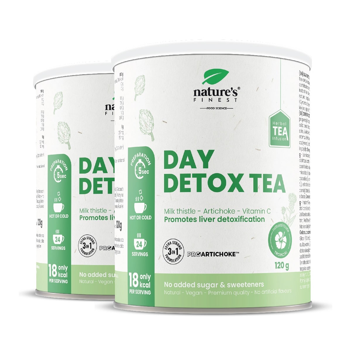 Day Detox Tea 1+1 | Energetizujúci čistiaci čaj | Čaj proti stresu | Organický | Vegánsky | Čaj z mliečneho bodliaka | Podpora imunity.