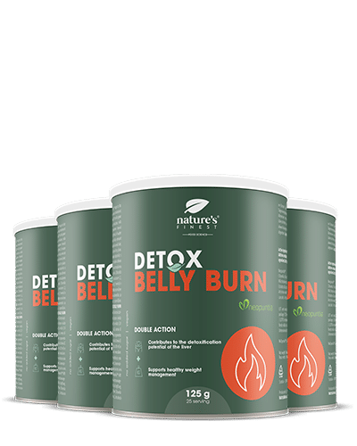 100% Belly Burn + DETOX , Balenie 4 Kusy , Organické , Najlepší Nápoj Na Chudnutie , Vegánsky Produkt Na Chudnutie , Od Nature's Finest