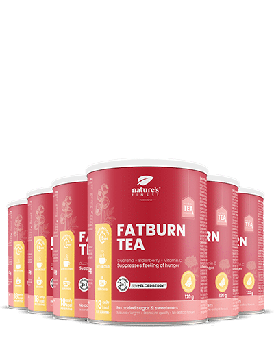 100% Organický Čaj na Chudnutie | 6 x FatBurn Tea with ProElderberry™ | Pestrec Mariánsky a Valeriána | Vegánsky | od Nature's Finest.